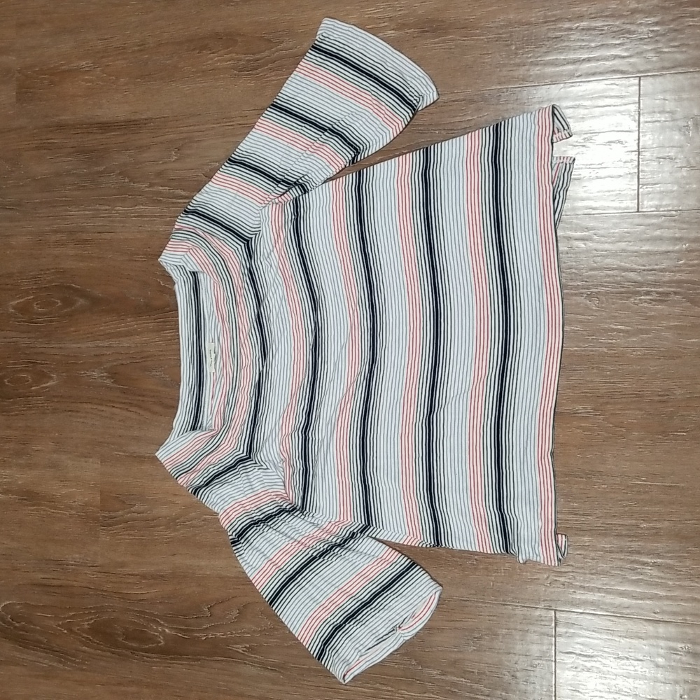 (XL) Max Studio Striped Colorful Casual Flowy Lightweight Cowl Neck Soft